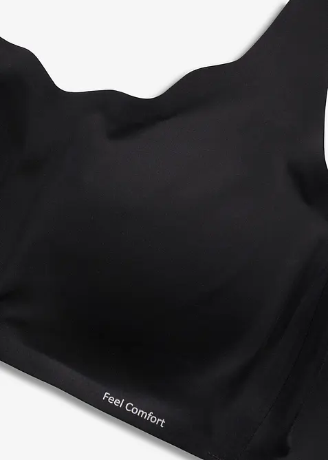 Vatovaná hladká podprsenka Feel Comfort bez kostic, laserově vyřezávaná, bonprix