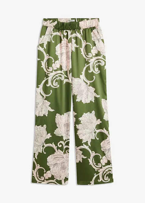 Palazzo kalhoty ze splývavého saténu, bonprix