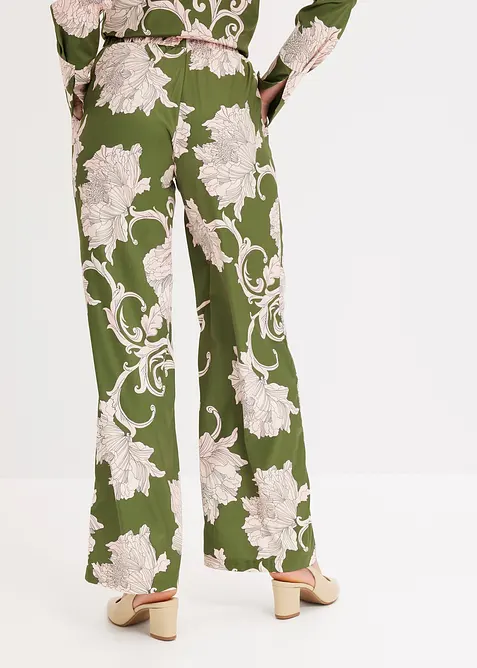 Palazzo kalhoty ze splývavého saténu, bonprix