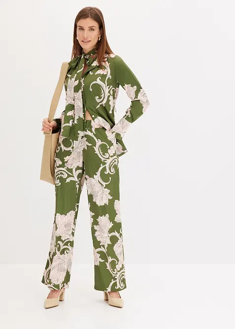 Palazzo kalhoty ze splývavého saténu, bonprix