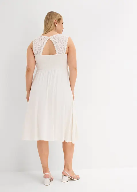 Těhotenské šaty s krajkou a elastickým zadním dílem, bonprix