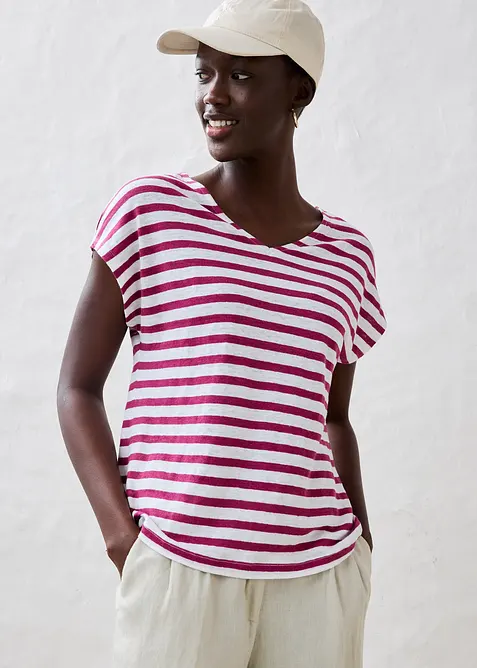 Tričko z čistého lnu, s netopýřími rukávy, bonprix