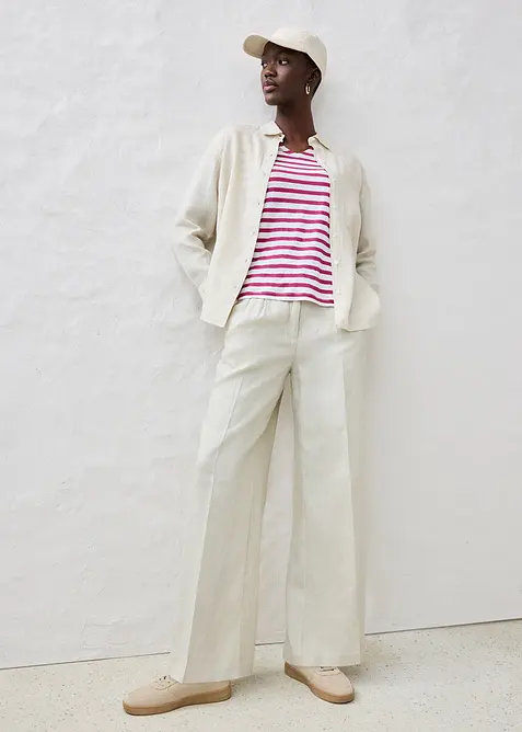 Tričko z čistého lnu, s netopýřími rukávy, bonprix