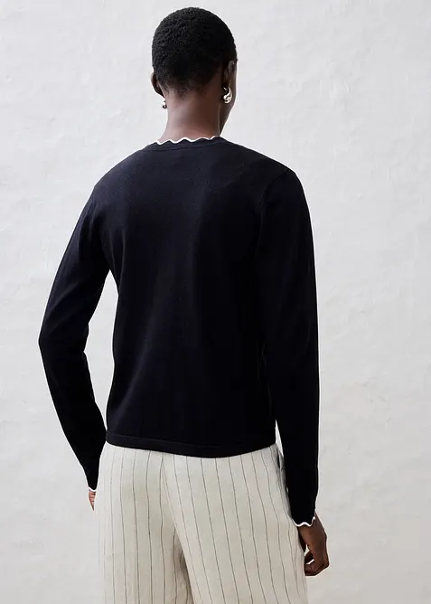 Kab&aacute;tek z jemn&eacute;ho &uacute;pletu s pod&iacute;lem hedv&aacute;b&iacute;, bonprix