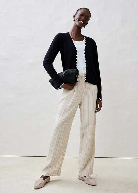 Kab&aacute;tek z jemn&eacute;ho &uacute;pletu s pod&iacute;lem hedv&aacute;b&iacute;, bonprix