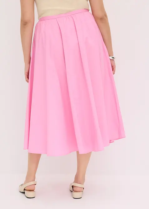 Midi sukně z elastické bavlněné směsi, bonprix