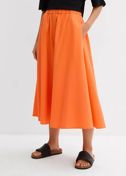 Midi sukně ze lněné směsi, bonprix