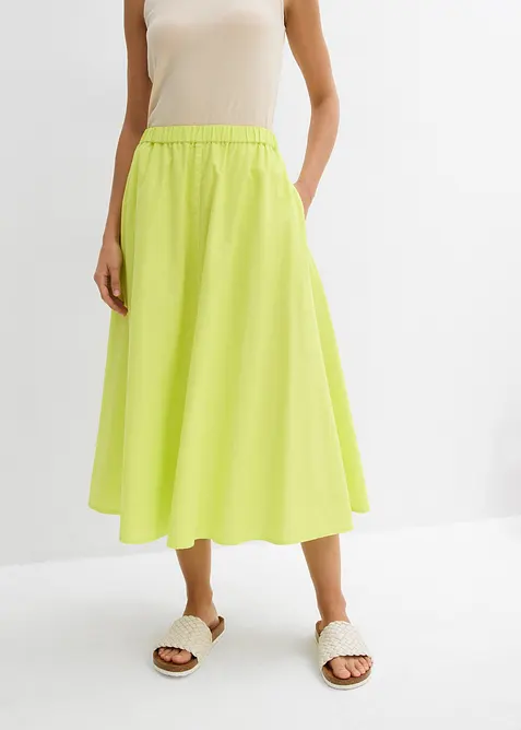 Midi sukně ze lněné směsi, bonprix