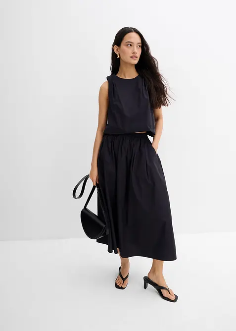 Midi sukně z čisté bavlny, bonprix