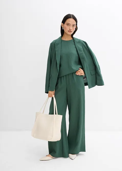 Kalhoty ze strukturované viskózové směsi se zmačkanou úpravou, bonprix