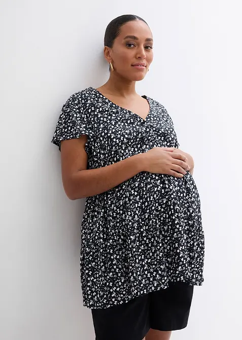 Těhotensk&aacute; a koj&iacute;c&iacute; halenka 2 v 1, ze spl&yacute;vav&eacute; visk&oacute;zy, bonprix