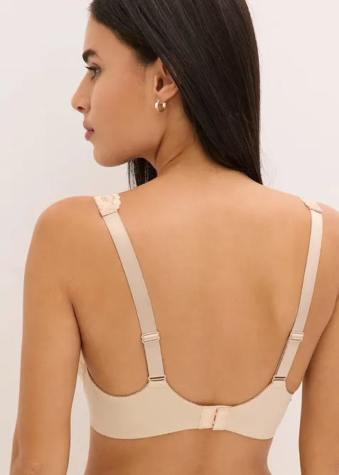 Podprsenka s kosticemi a jemnou krajkou (2 ks v balení), bonprix