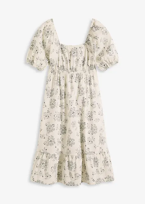 Midi šaty s nabíranými rukávy, bonprix