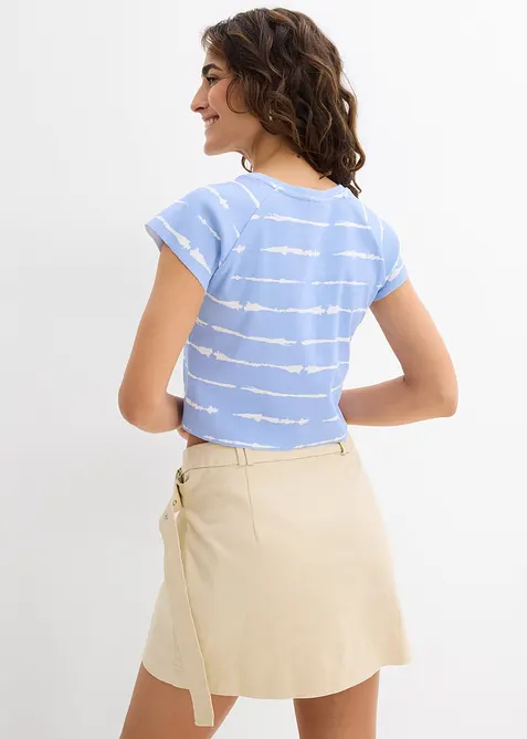 Krátké žebrované tričko, bonprix