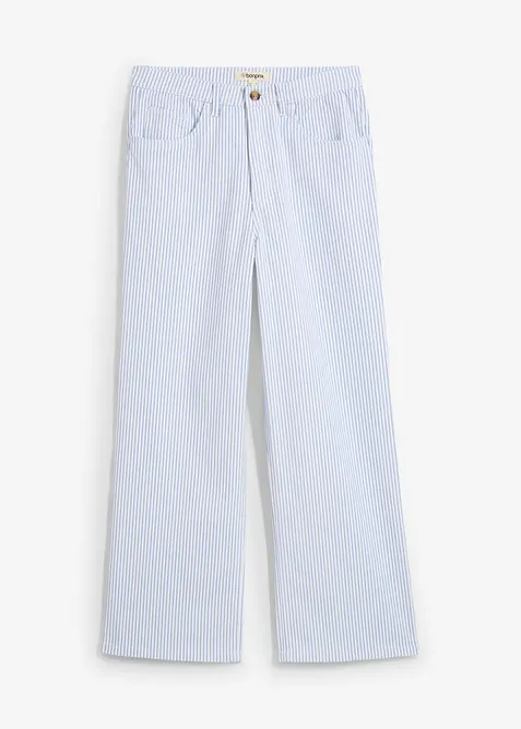 Džíny Wide Leg, High Waist, zkrácené, bonprix