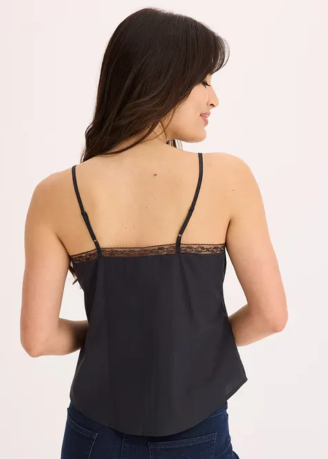 Halenkový top s dírkovanou výšivkou, z čisté bavlny, bonprix