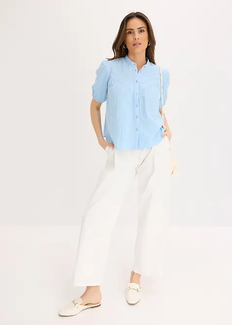 Mušelínová halenka s krátkým rukávem, bonprix