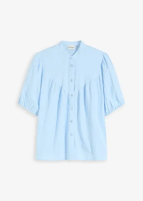 Mušelínová halenka s krátkým rukávem, bonprix