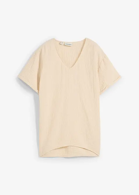 Úpletová tunika z jemného mušelínu, bonprix