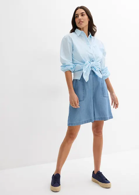 Šortky bez zapínání, s obsahem chladivého lnu, bonprix