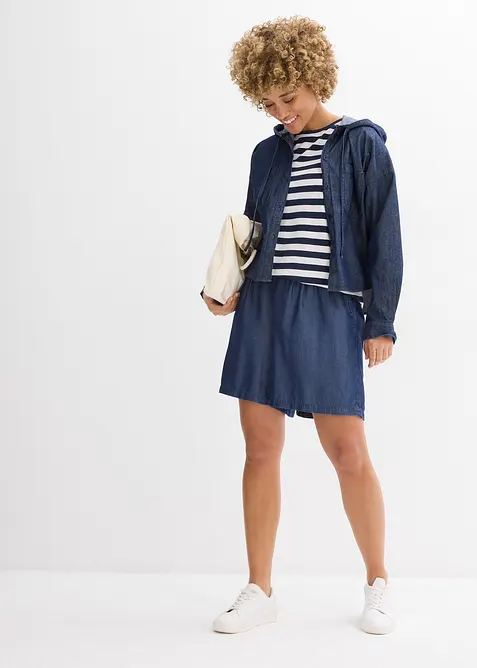 Šortky bez zapínání, s nabíraným pasem, bonprix