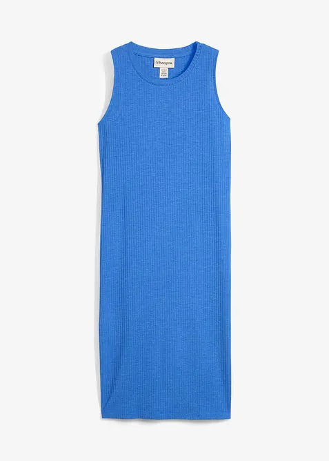 Žebrované šaty s postranními rozparky, ze splývavé směsi s viskózou, bonprix