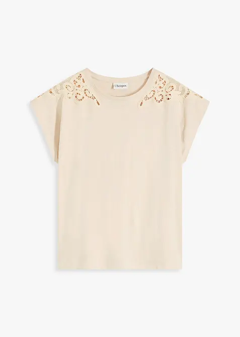 Tričko s krajkovým detailem, bonprix