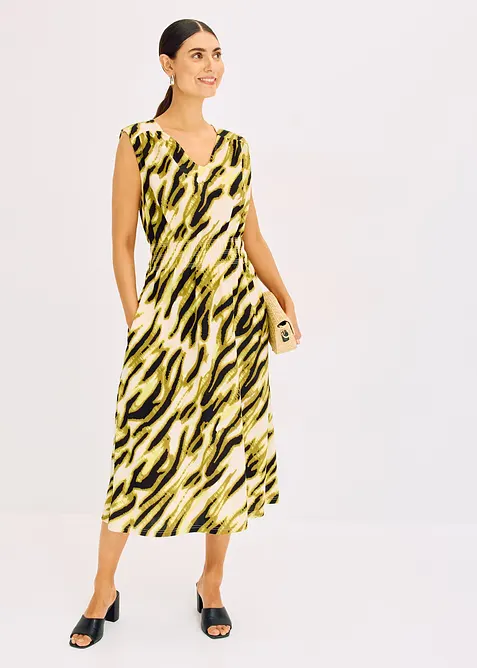 Žerzejové šaty s nařasením, bonprix