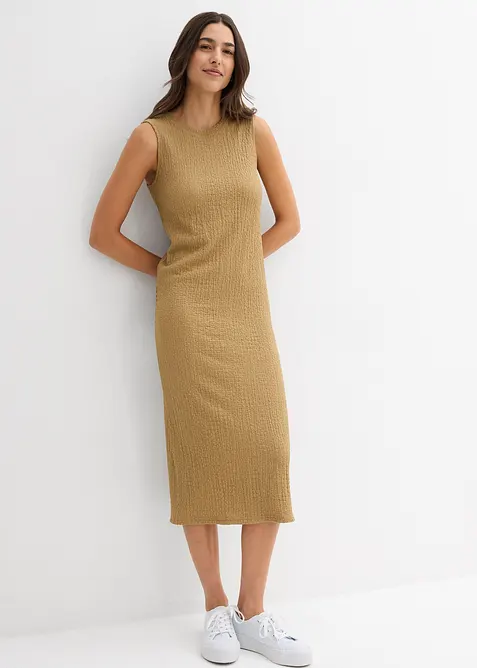 Žerzejové šaty z krepu s efektem stromové kůry, bonprix