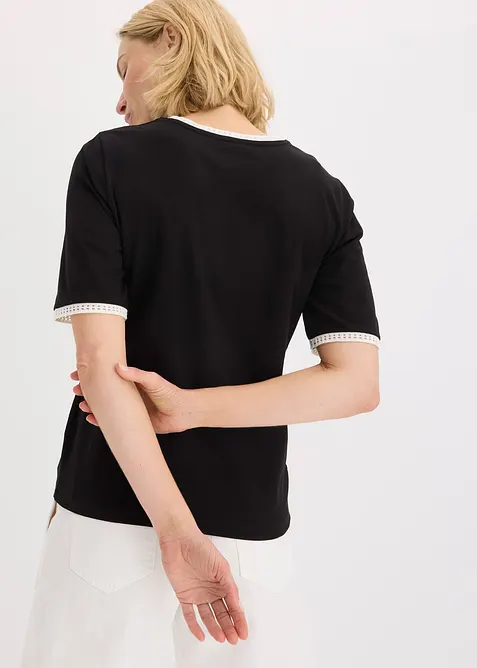 Triko s krajkov&yacute;m pr&yacute;mkem, bonprix