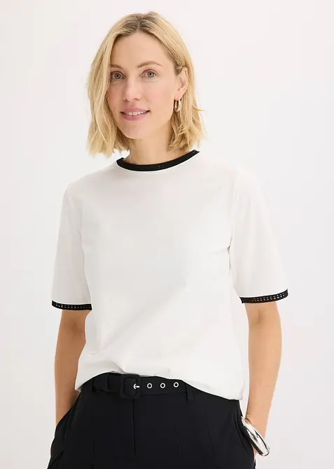 Triko s krajkovým prýmkem, bonprix