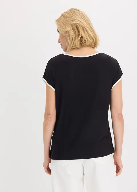 Tričko s natištěným motivem a kontrastními paspulkami, bonprix