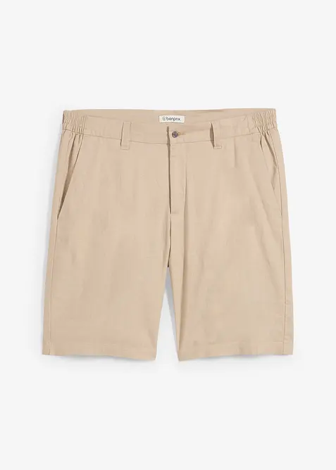 Chino bermudy se lnem, Regular Fit, bonprix