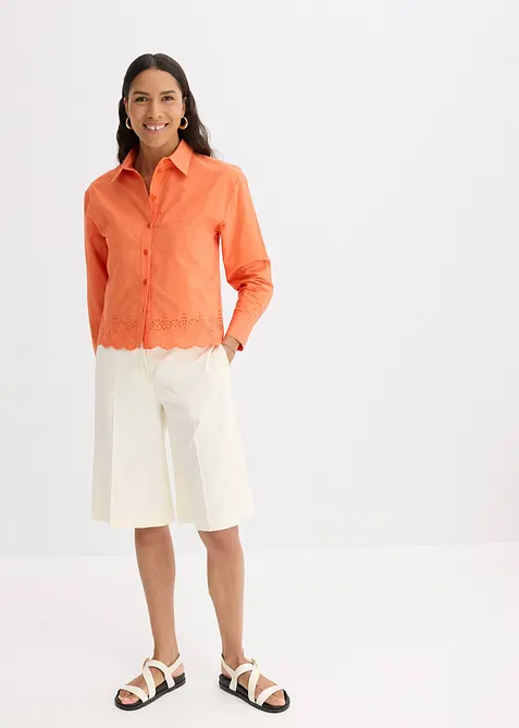 Košilová halenka z čisté bavlny, bonprix