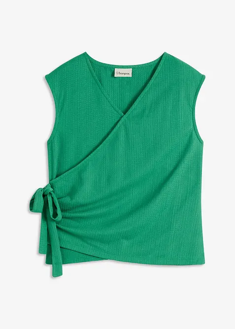 Žerzejové krepové triko se zavinovacím vzhledem, bonprix