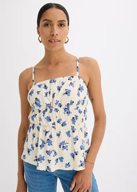 Top se špagetovými ramínky, ze strukturovaného krepu, bonprix