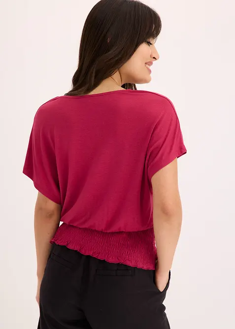 Tričko s žabičkovaným lemem, bonprix