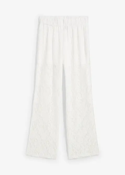 Kalhoty bez zapínání, s krajkou, bonprix