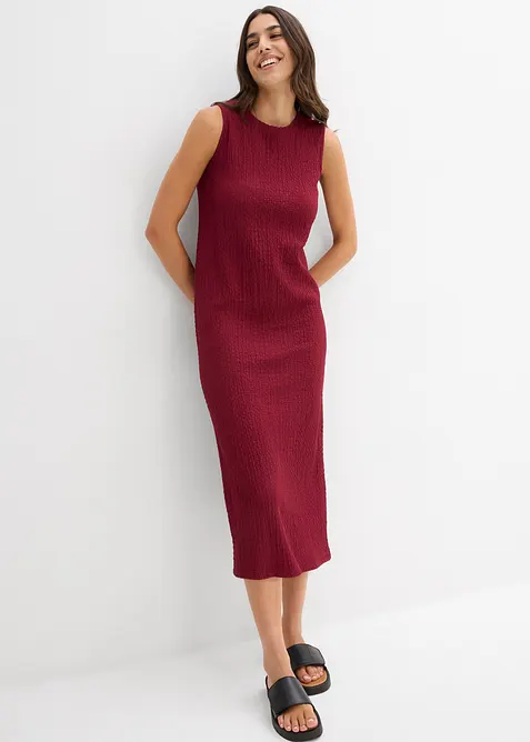 Žerzejové šaty z krepu s efektem stromové kůry, bonprix