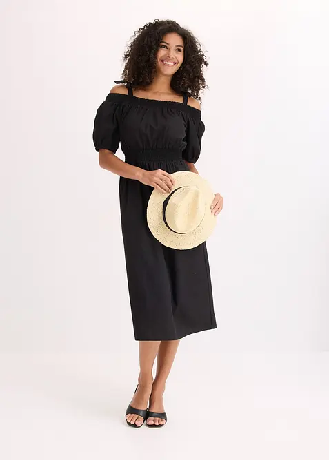 Šaty s odhalenými rameny, z čisté organické bavlny, bonprix