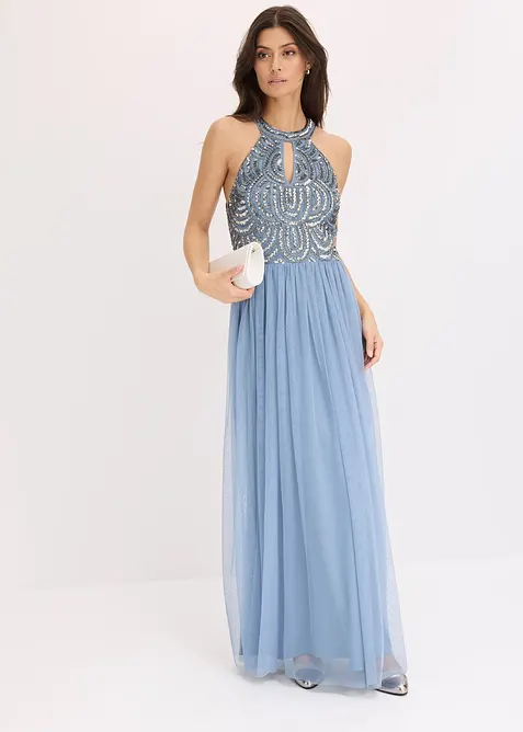 Maxi šaty s výšivkou z flitrů, bonprix