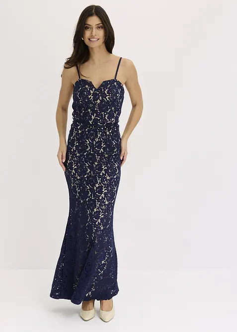 Krajkov&eacute; &scaron;aty s ram&iacute;nky a sat&eacute;nov&yacute;m p&aacute;skem, bonprix