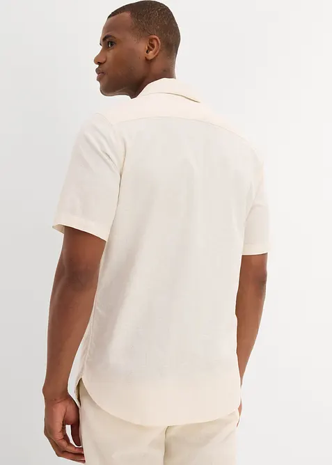 Košile s podílem lnu, krátký rukáv, bonprix