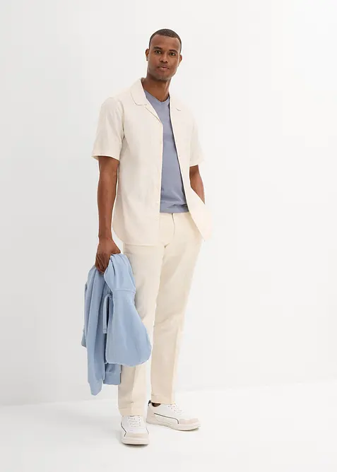 Košile s podílem lnu, krátký rukáv, bonprix