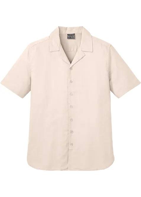 Košile s podílem lnu, krátký rukáv, bonprix