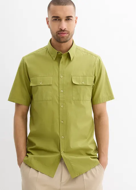 Košile z čisté bavlny, krátký rukáv, bonprix