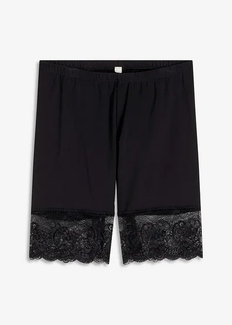 Krátké legíny „proti odírání“ z chladivého polyamidu a krajkovou nohavičkou, bonprix