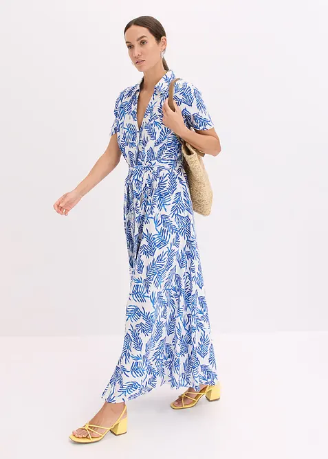 Maxi šaty ze splývavé viskózy s potiskem, bonprix