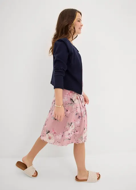 Vzdušné šaty ze síťoviny s potiskem po celé ploše, bonprix