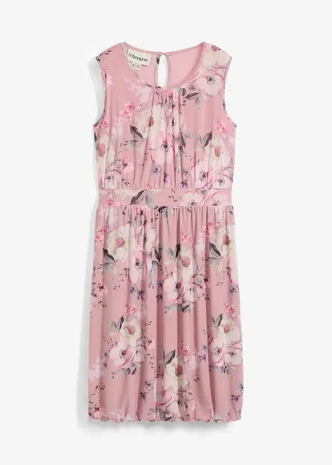 Vzdušné šaty ze síťoviny s potiskem po celé ploše, bonprix